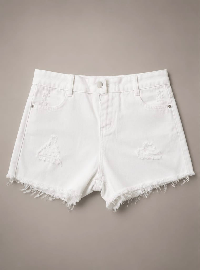 White denim shorts