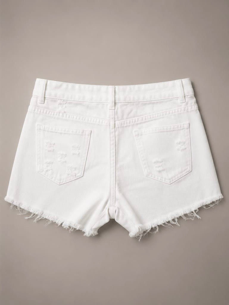 White denim shorts