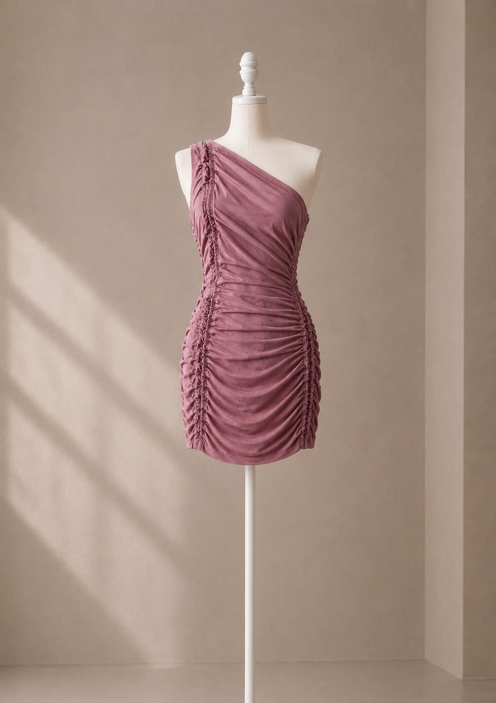 Blush Goddess One-Shoulder Dress