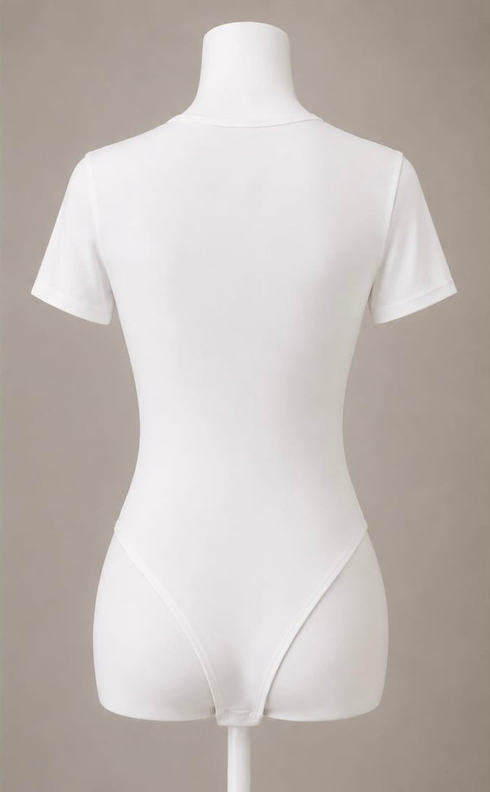 White short sleeve bodysuit