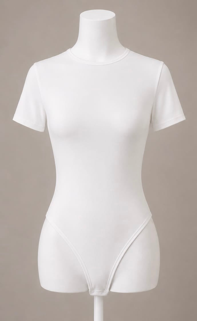 White short sleeve bodysuit