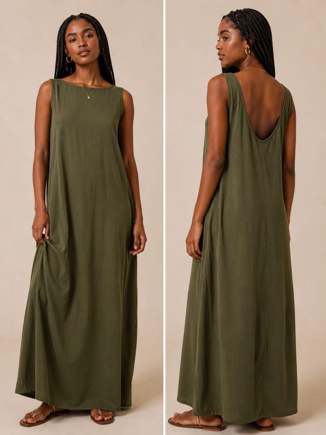 Olive Breeze Maxi Dress