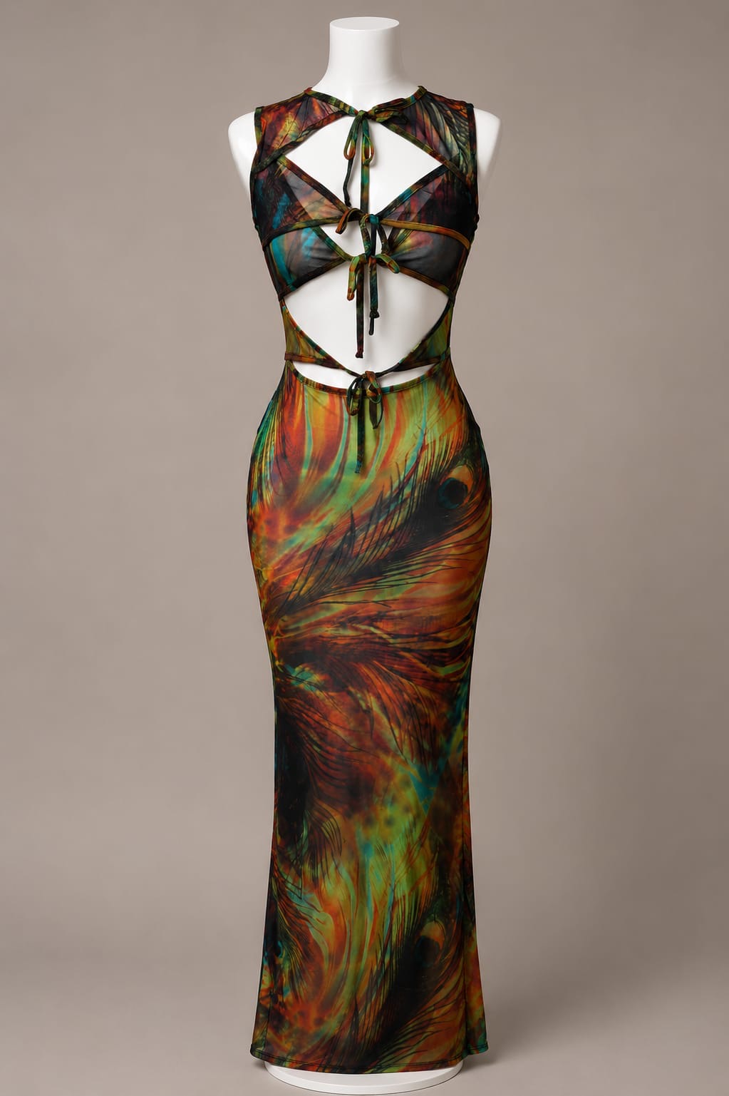 Tropical Mirage Cut-Out Maxi Dress