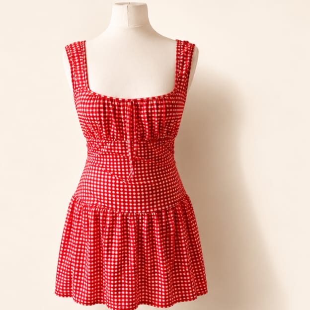 Summer Picnic Gingham Mini Dress
