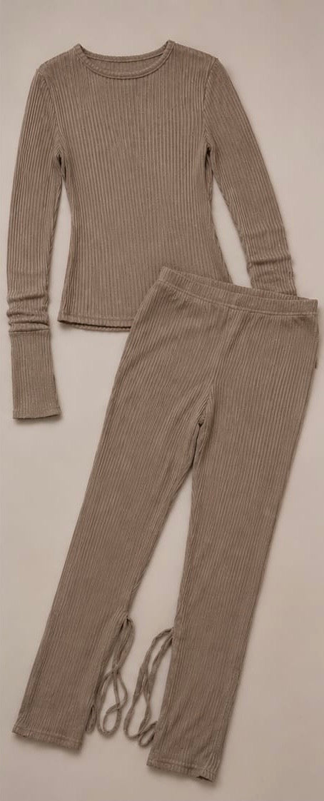 Ribbed Lounge Set – Mocha
