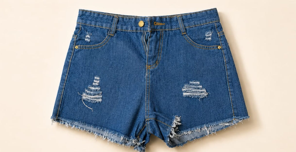 Blue denim shorts