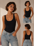 Essential Black Scoop Neck Bodysuit