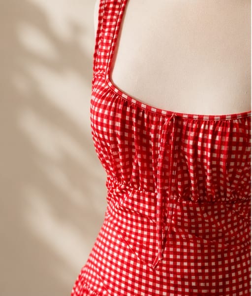 Summer Picnic Gingham Mini Dress