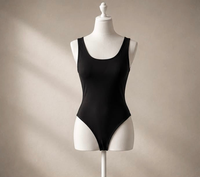 Essential Black Scoop Neck Bodysuit