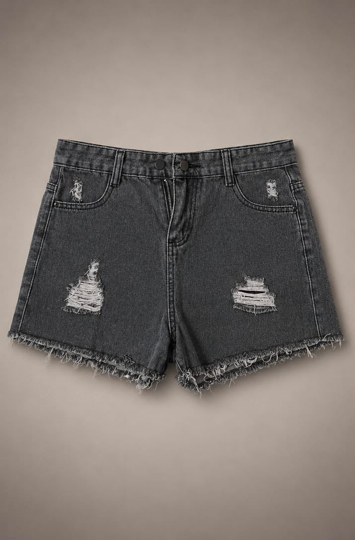 Dark grey denim shorts