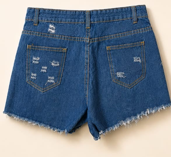 Blue denim shorts